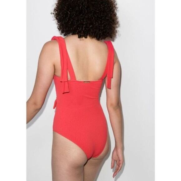 NEW Alexandra Miro Audrey Ribbed Ribbon Strap One Piece Swim Suit - Picture 2 of 16